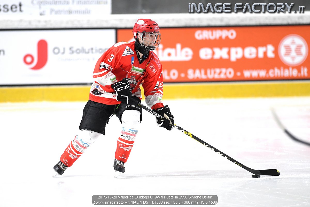 2019-10-20 Valpellice Bulldogs U19-Val Pusteria 2558 Simone Bertin